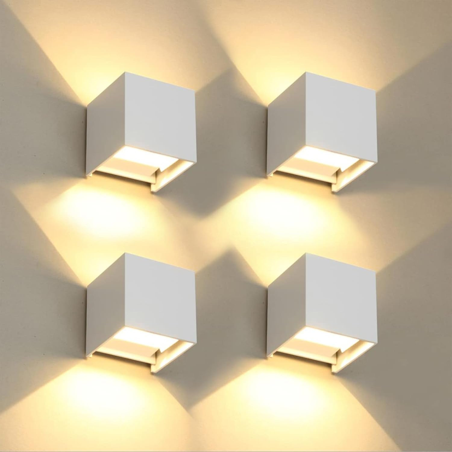 Applique LED Cubo IP65 12W - 4 Pezzi Lampada Parete Alta Efficienza