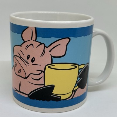 VTG 1999 The Yak Pack  My Cup of Mud!  Pig Mug Large Coffee Soup Cup Funny Gift