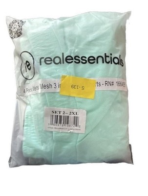 4 Pack Real Essentials Mens Mesh 3 Inch Active Shorts 2x
