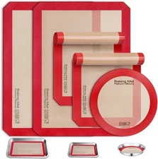 Sopito 5PCS Non Stick Platinum 16.5'' *11.6'' + 11.8'' *8.3'' + 9'', Red 