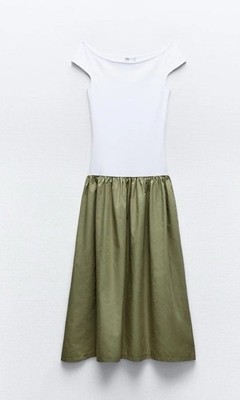 slim fit dress slacks Green Drop Waist Cora Midi Dress
