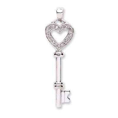 Schlüssel 9 kt Weißgold 0,08 kt Diamant - 9 kt Gold