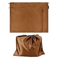 2 Pack Dust Bags for Handbags Silk Dust Cover Bag for Handbags Purses Brown
