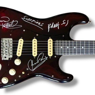Scorpions Signed Guitar JSA COA Klaus Meine Rudolf Schenker