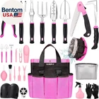 Pink Garden Tool Set Gardening Items for Women - 24PCS Heavy Duty Garden Tools w