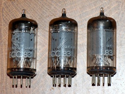 3 Telefunken ECC83 aus Dynacord Eminent, 1962