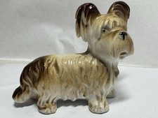 Vintage Ceramic Dog, terrier style brown & cream, Ex Condition Foreign 9000