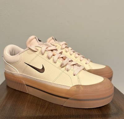 Nike Court Legacy Lift Platform Sneakers Womens 8 Off White Cacao