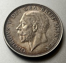 1936 King George v Florin Two Shillings Half Silver Coin with Cruciform Shields