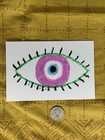 Original Art Signed Pink Evil Eye Painting Oil Pastel On Paper by Miss Rina MRAO — photo 1