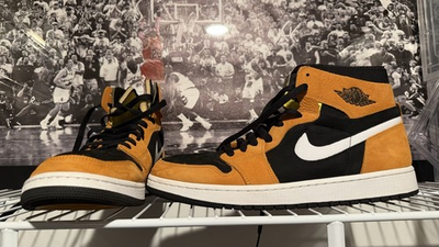 #ad Jordan Air Jordan 1 Men’s Leather Colorblock High Top Lace Up Basketball $105.00