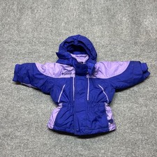 Columbia Jacket Toddler 2T Purple Colorblock Hooded Down Insulated Ski Snow