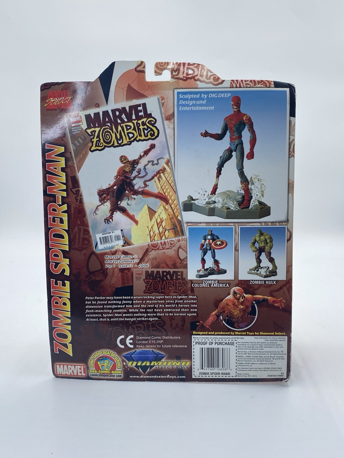 2007 Diamond Select Marvel Select Zombie Spider-Man Action Figure
