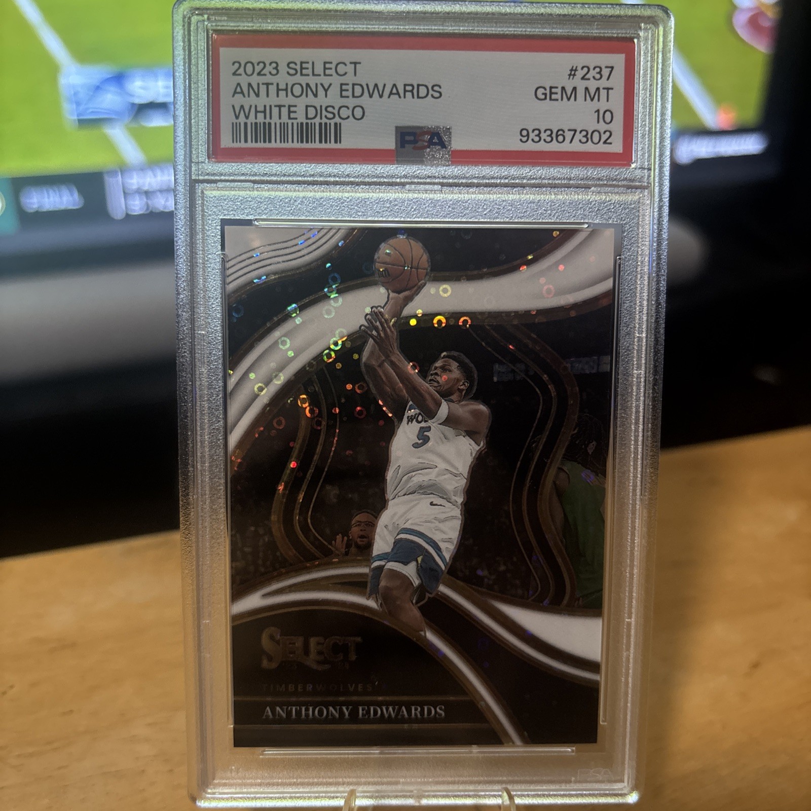 2023-24 Panini Select Anthony Edwards #237 Courtside White Disco /75 PSA 10 Mt