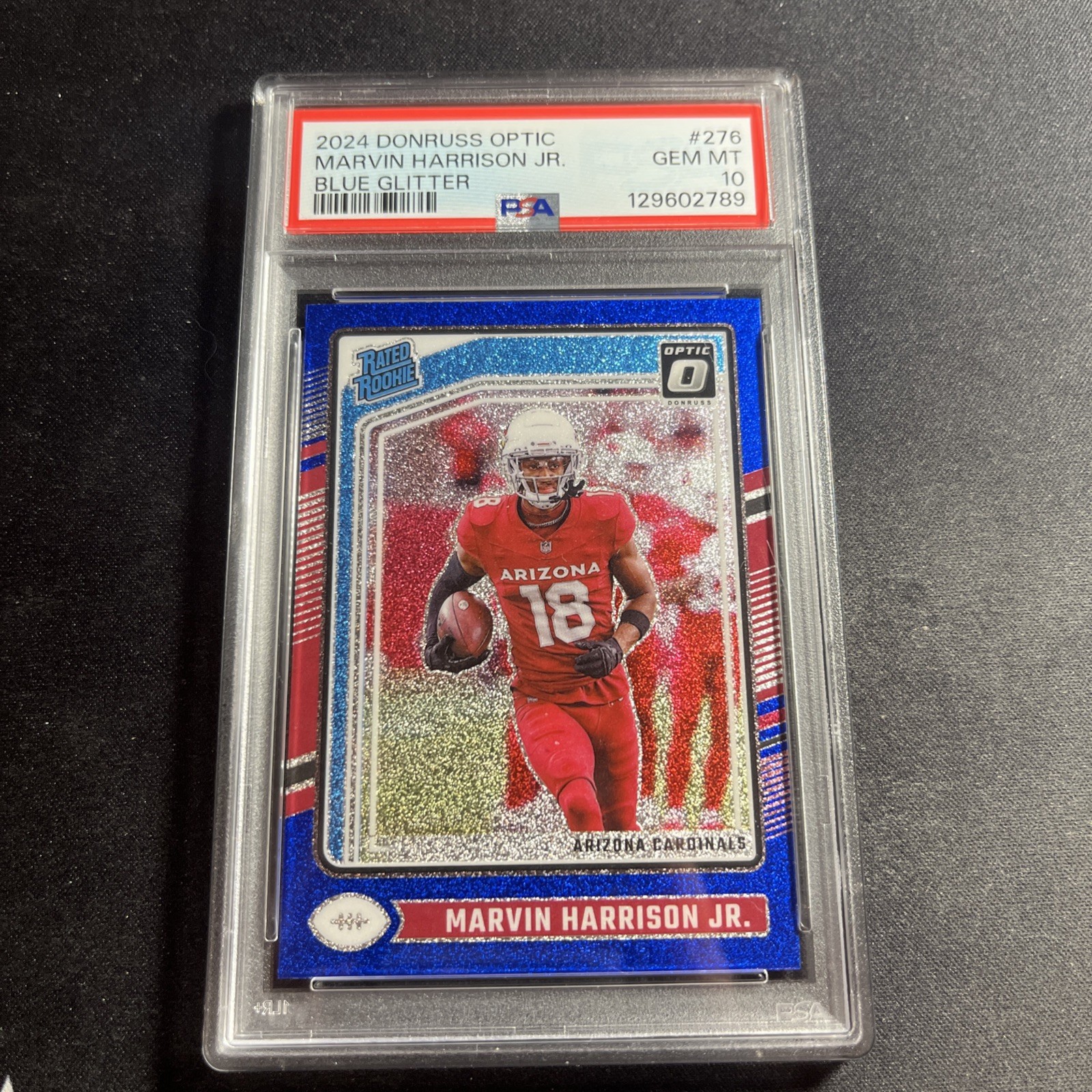 2024 Donruss Optic Marvin Harrison JR. #276 Blue Glitter PSA 10 Rated Rookie