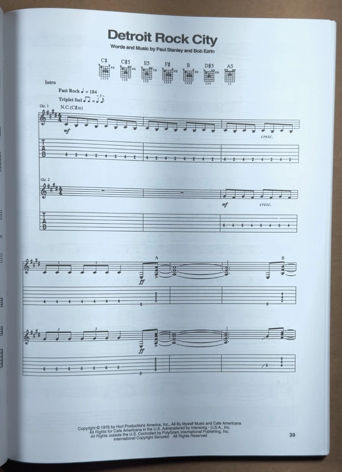 THE BEST OF KISS Music Book Songbooks Tab - Image 3 of 4