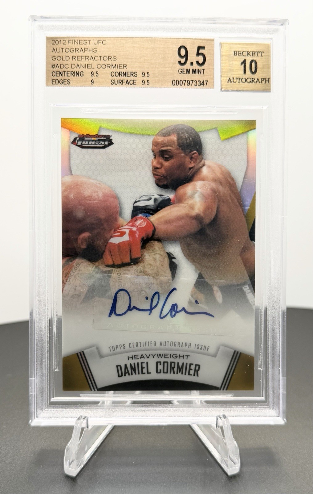 TOP POP 3 ROOKIE 2012 Gold Refractor /25 Daniel Cormier Topps Finest BGS 9.5/10