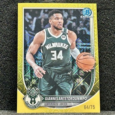 Giannis Antetokounmpo /75 Yellow Mojo Refractor 2025-26 Topps