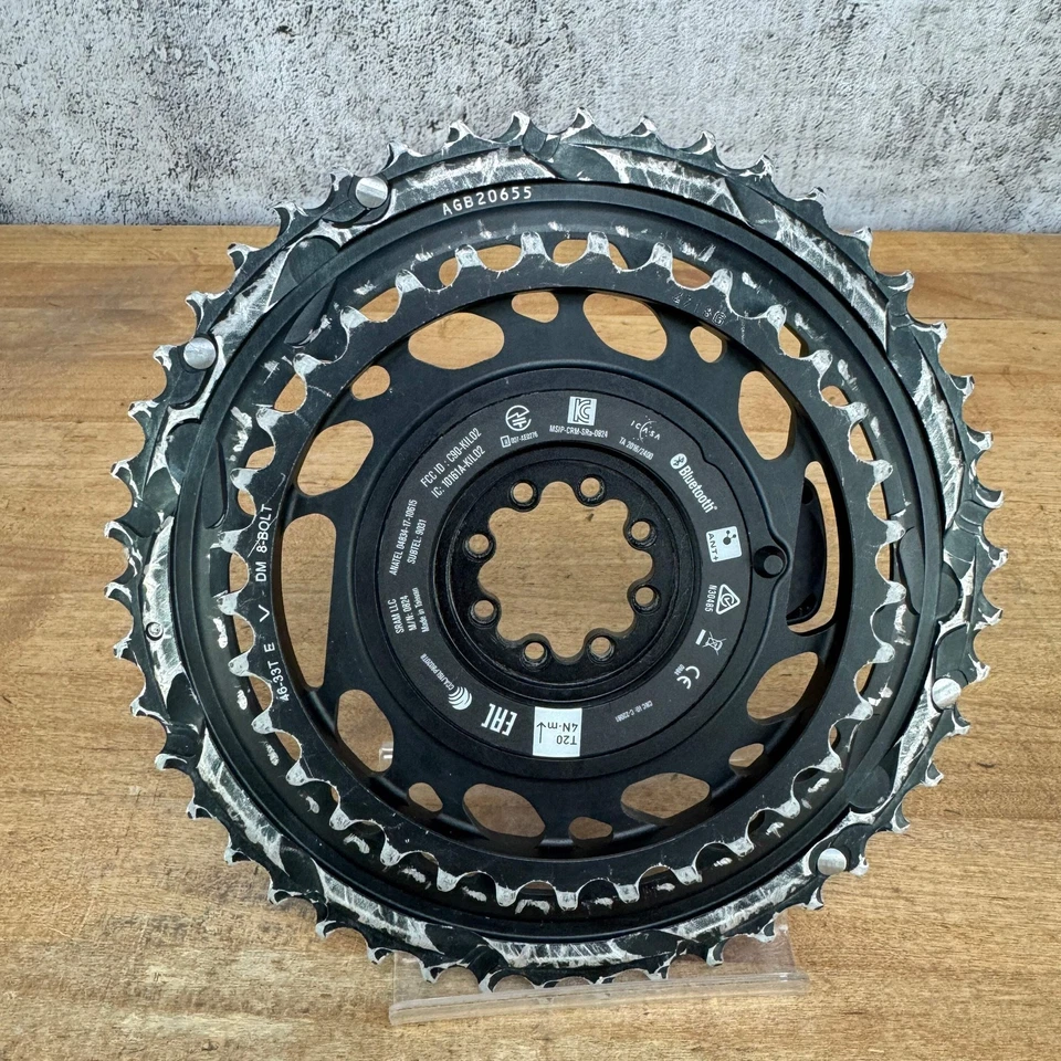 SRAM Red AXS D1 Quarq 46/33t 12-Speed 8-Bolt Power Meter Chainring Set 256g - Image 4 of 4