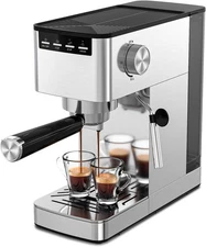 COWSAR 9 Bar Espresso Machine with Steam Frother - Stainless Steel