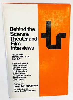 Behind the Scenes Theater and Film Interviews McCrindle 1971 First Edition