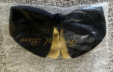 VTG Ormond Black Velvet Bow Tie Wide 1970s Butterfly Clip On NIP DISCO BLACK TIE
