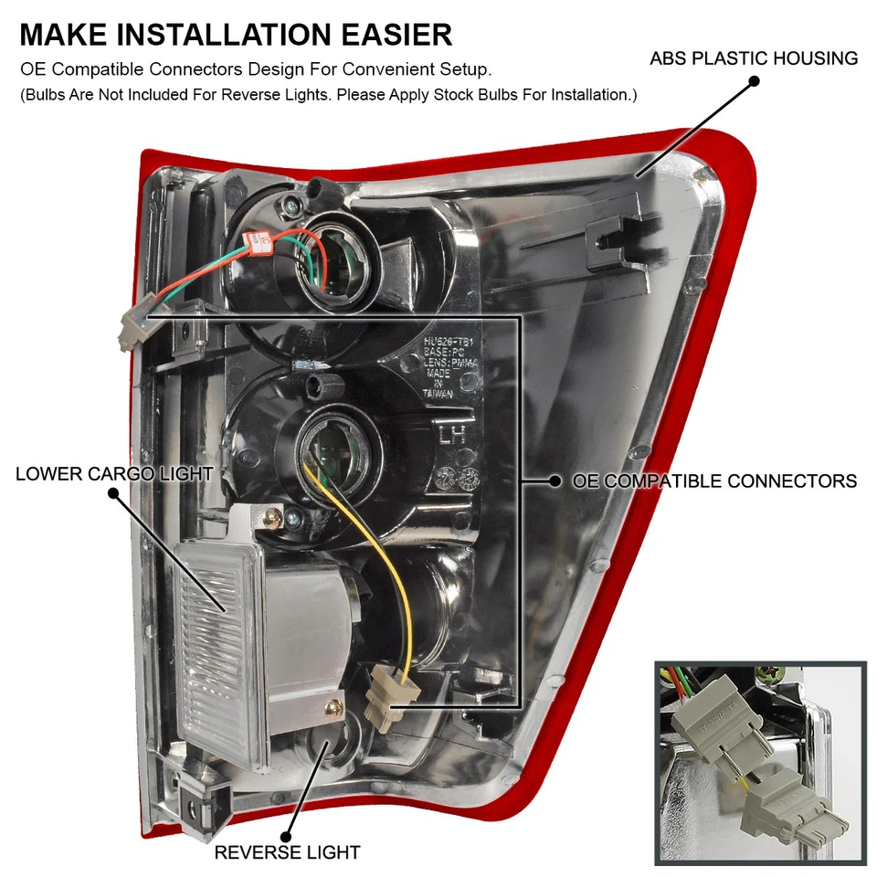 Fits 2004-2015 Titan Red LED Tail Lights Brake Lamps Pair Left+Right 04-15 - Изображение 4 из 4