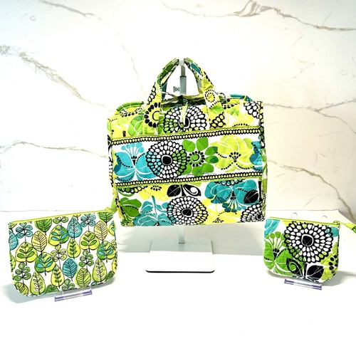 VERA BRADLEY Limes Up Rare Book Bible Cover Floral Green Yellow Teal Coin 3 Lot