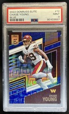 2022 Panini Donruss Elite Chase Young Blue #/10 Commanders PSA 9