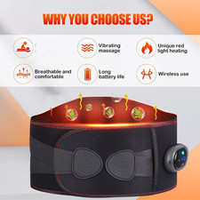 Heated Massage Belt | Back Pain, Cramp Relief | 5 Heat Levels, 3 Vibration Modes