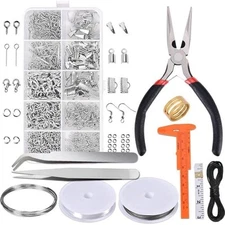 Jewelry Making Kit Findings Wire Sterling Repair Tools DIY Craft Supplies Set