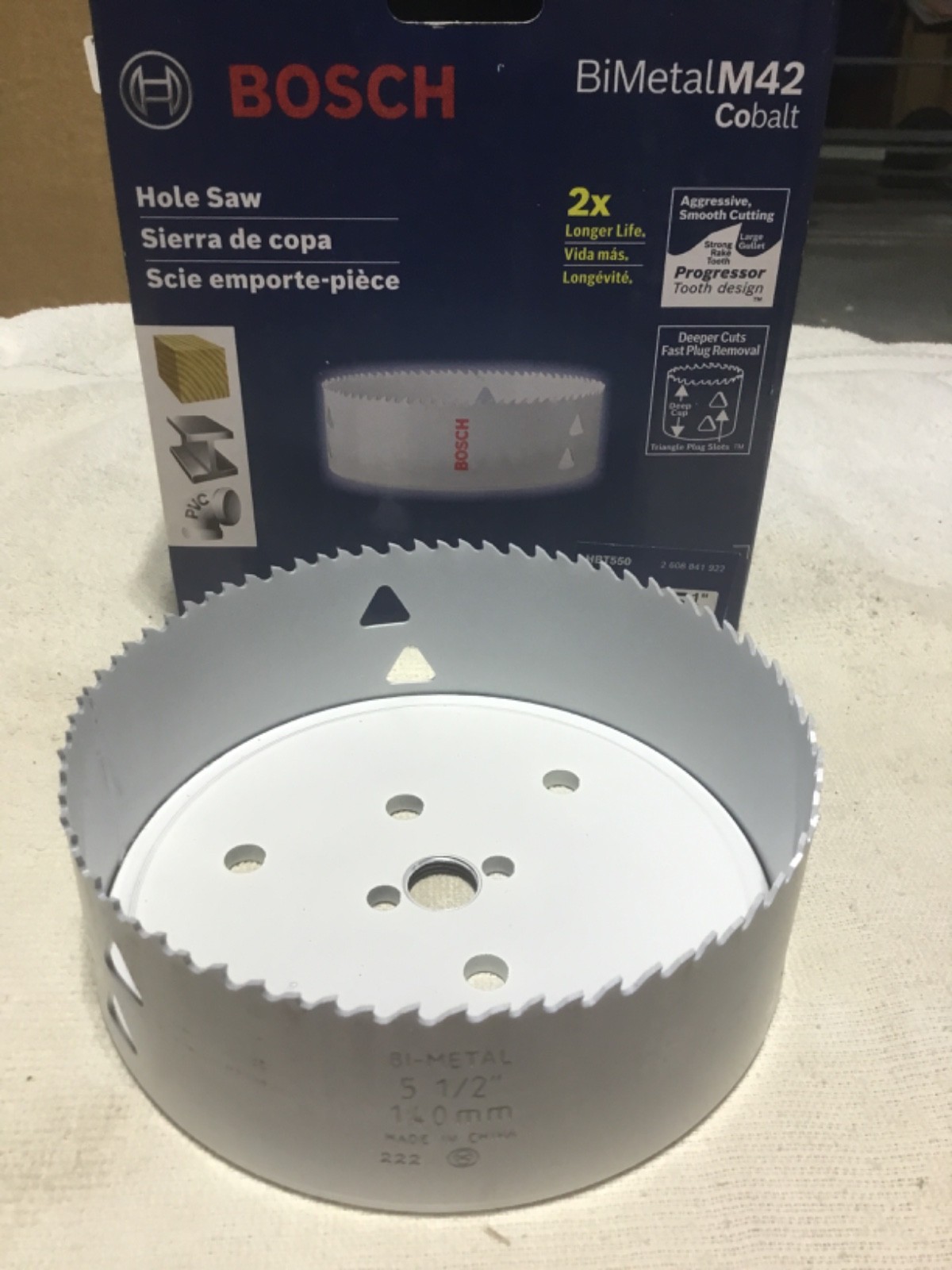 BOSCH HBT550 BI-METAL M42 COBALT 5 1/2" HOLE SAW BRAND NEW IN BOX