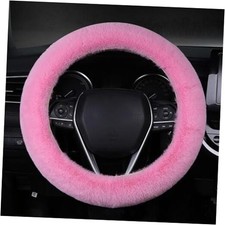 Fuzzy Car Steering Wheel Cover, 15" Fluffy Auto Steering Wheel Protector pink
