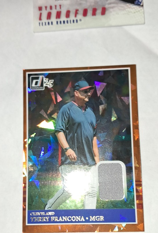 2025 Panini Donruss - Retro 1985 Materials Terry Francona #MAT-TF Orange Ice 
