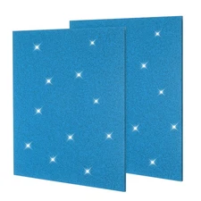 2 Pcs Glitter Acrylic Sheets 1/8" Thick Plastic Sheets 8x8 Inch, Light Blue
