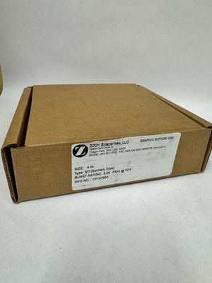 #ad Zook Enterprises LLC 4 Inch Sanitary Disk Graphite Rupture Disk Mfg # CF167605 $75.00
