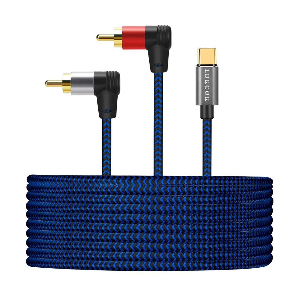 Кабель-разветвитель 25 футов USB C - RCA Y - позолоченный аудиоподключение - Изображение 3 из 4