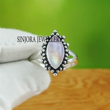 Rainbow Moonstone 925 sterling silver Handmade Gift Ring US size 5 to 13