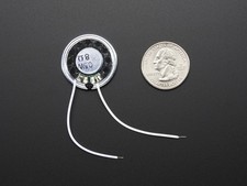 Adafruit ADA-1890 Mini Metal Speaker w/ Wires - 8 ohm 0.5W