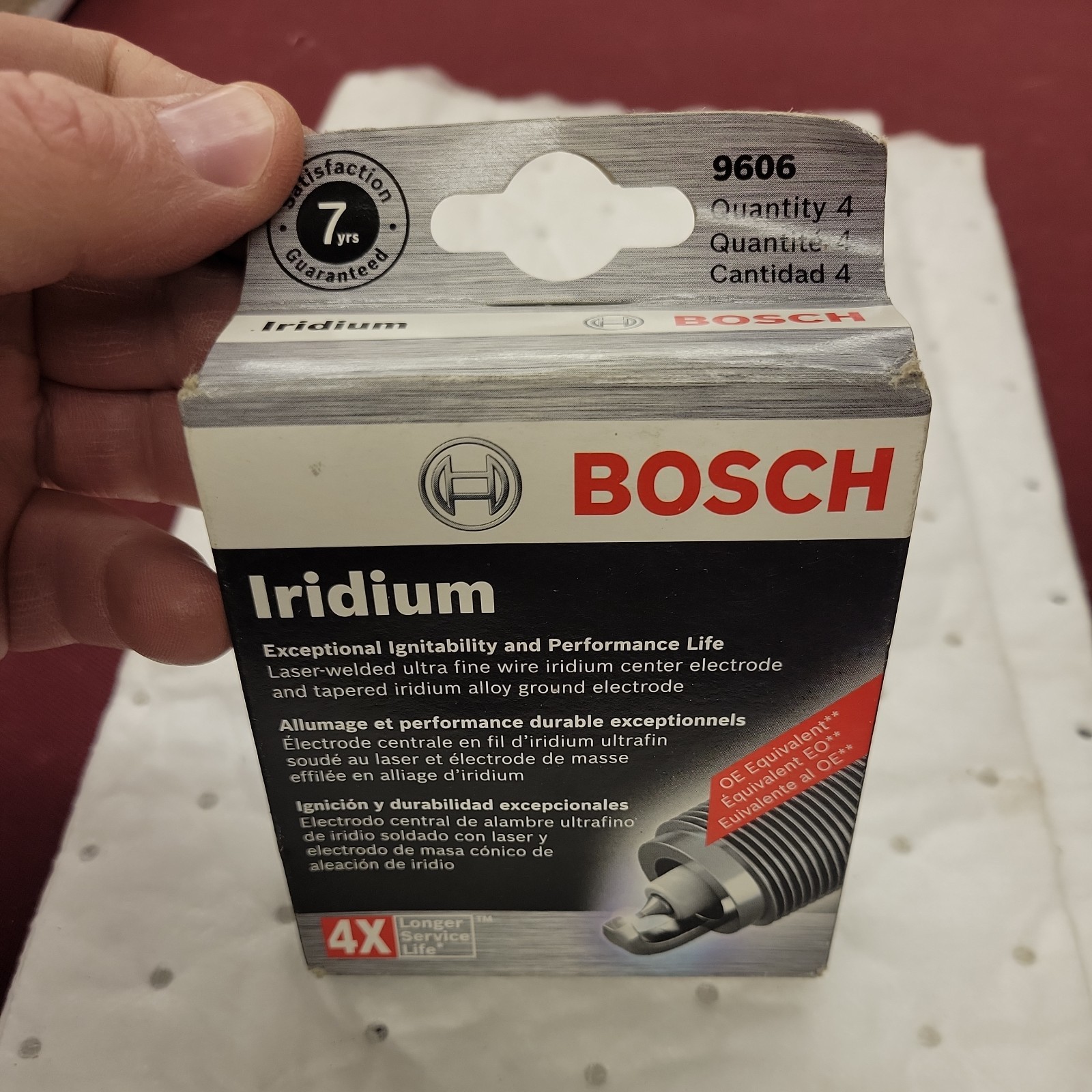 Bosch 9606 Double Iridium Spark Plugs Pack of 4 242 236 594-OP6