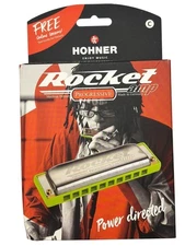 Hohner Rocket Amp Progressive Diatonic Harmonica With Case Key of C,New Open Box