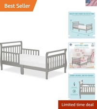 Classic Sleigh Toddler Bed in Cool Grey   Baby Safety Alliance Certified, Low...