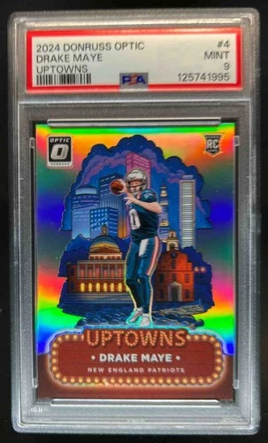 2024 Donruss Optic Drake Maye Uptowns RC Rookie SSP #4 Patriots PSA 9
