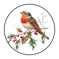 30 Christmas Bird stickers labels tags envelope seals