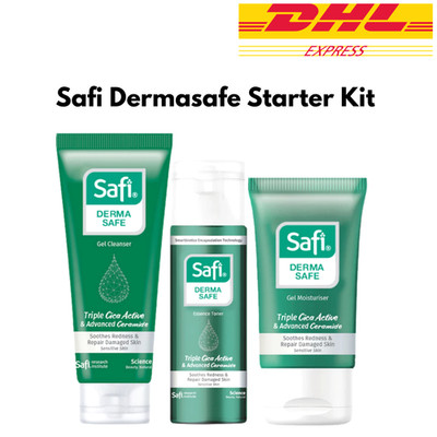Safi Dermasafe Cica Ceramide Skincare Starter Set Sensitive Skin Cleanser Toner