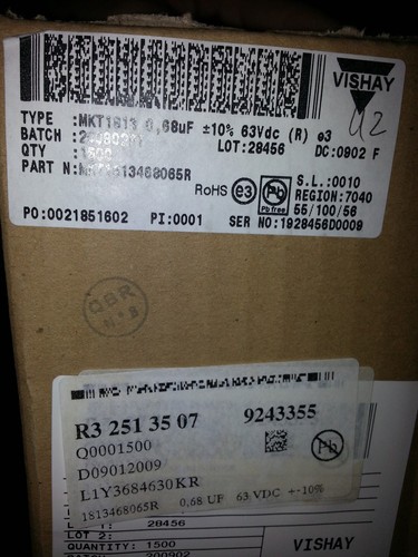 20X NUEVOS CONDENSADORES VISHAY ERO MKT 1813 0.68UF 63V ALTA GAMA PARA AUDIO! - Imagen 2 de 2