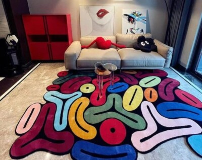 Unique Shape Hand Tufted Rug, Designer Irregular Rug, Custom Rug, Woolen Carpet