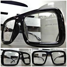 LARGE OLD SCHOOL VINTAGE RETRO Style Clear Lens GLASSES FRAME Hipster Nerd Smart