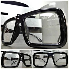LARGE OLD SCHOOL VINTAGE RETRO Style Clear Lens GLASSES FRAME Hipster Nerd Smart