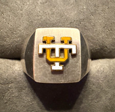 Vintage 14K GF University of TENNESSEE VOLUNTEERS UT Sterling Signet Ring